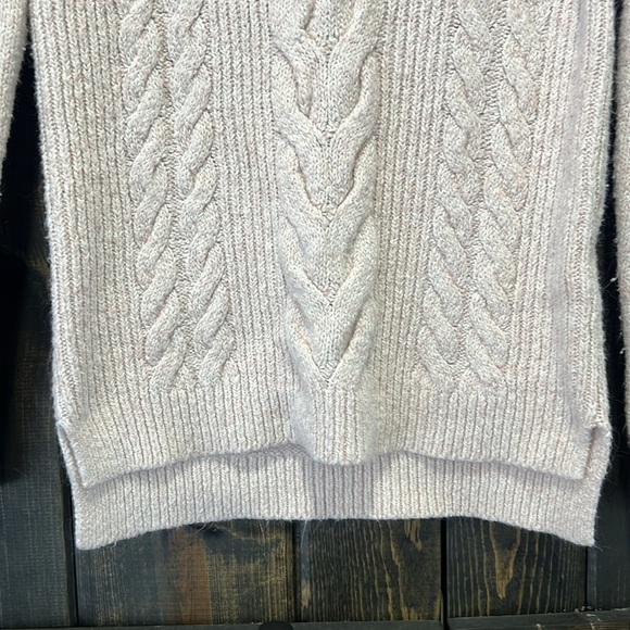 Tommy Hilfiger Sweater S Blush Cable Knit Chunky Top Cozy Cotton Blend Preppy - Picture 3 of 8